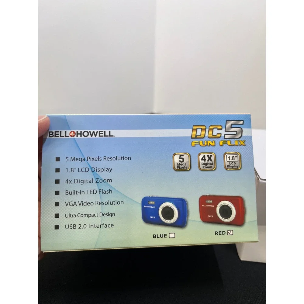 Bell+Howell DC5 Fun Flix Digital Camera Red Open Box Kit Y2K Digicam Toy Camera